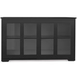 Giantex, Wood Credenza with Sliding Doors, Storage Cabinet with Adjustable Shelf, Modern Console Table, Kitchen Cupboard, Pantry Buffets & Sideboards, Large, Black Giantex