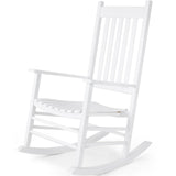 MAMIZO Wooden Rocking Chair Outdoor with High Back,Rocking Chair Indoor Oversized Easy to Assemble for Garden,Lawn, Balcony, Backyard,Porch,Wooden Rocking Chair,Porch Rocker（White） MAMIZO