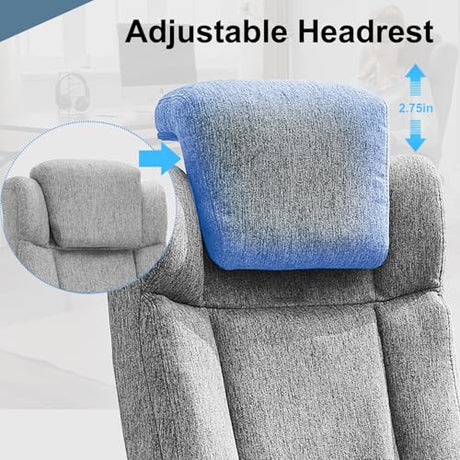 BRTHORY High Back Executive Office Chair with Adjustable Headrest,Fabric Desk Chairs with Flip-up Armrest,Big and Tall Office Chair,Ergonomic Computer Desk Chair with Rocking Function,110° Tilt Rock BRTHORY
