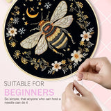 Huacan Embroidery Kit for Beginners Adults Includes Stamped Pattern, Hoop, Color Threads,Tools,Easy to Follow Instruction (Dragonfly)