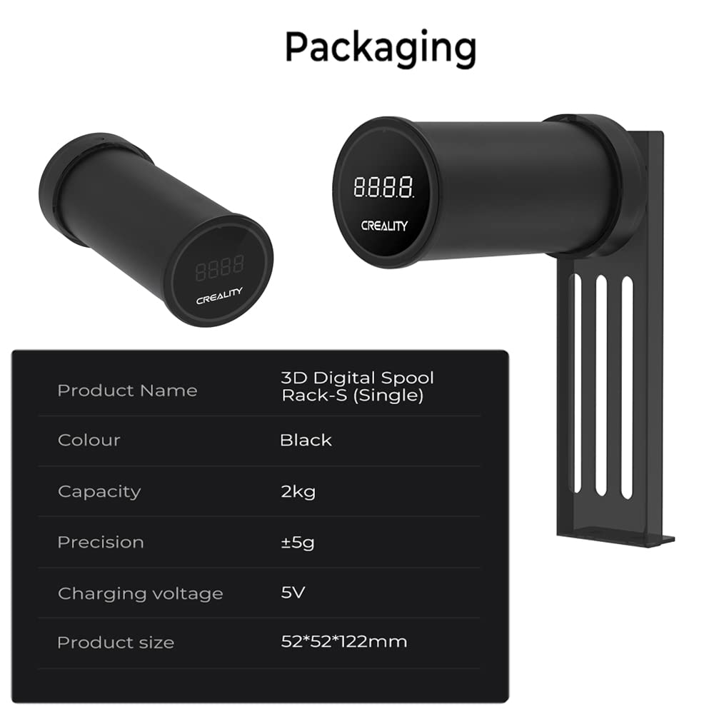 Creality Official Upgrade 3D Digital Spool Rack-S, Weighable Spool Holder for All Kinds of Filaments of PLA/ABS/Nylon/Wood/TPU 3D Printing Materials Skouphy