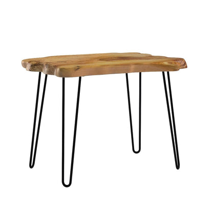 WELLAND Natural Edge Coffee Table, Small Square Cedar Wood Table, 28x20.5x20.5 inches, Unfinished - WoodArtSupply