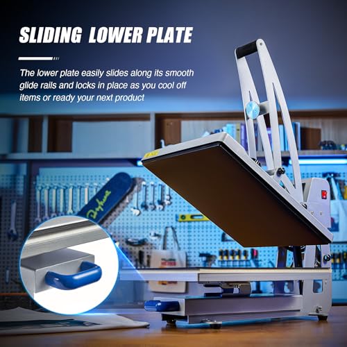 CREWORKS 16x20 Inch Heat Press Machine with Slide Out Base, Auto Open Clamshell Heat Press, Digital Clam Heat Press for T Shirts Bags Mouse Pads, Home Heat Transfer Machine for Gifts Charity CREWORKS