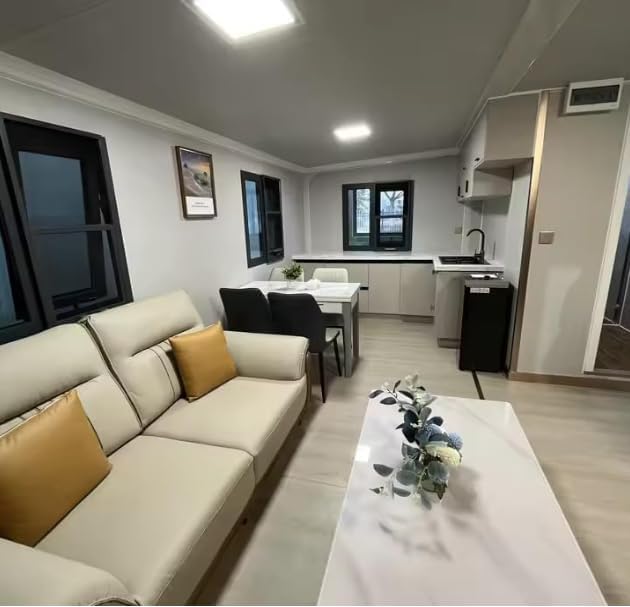 40FT Prefab House,Portable Container House to Live in with 3 Bedroom,1 Full Equiped Bathroom and Kitchen,Prefabricated Tiny House for Living,Foldable Mobile Home, Office, AirBNB - WoodArtSupply