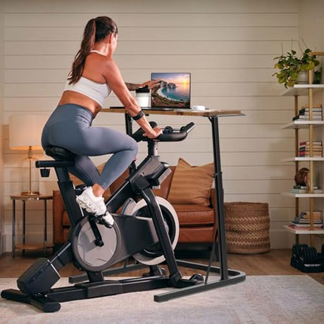 Adjustable Treadmill Walking Pad Desk, for Bike/Cycling Trainer, Workstation Standing Desk, Trainer Stand Table for Indoor, Treadmill Attachment-Exercise While Working or Watching TV, Rustic Brown THAILE