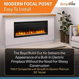 SimpliFire Electric Fireplace, 50-Inch Space Heater with Mantel Boyd Build-Out-Kit, Electric Heater in Two Design Options: Traditional Floor or Floating Install No Construction SIMPLIFIRE