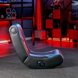 X Rocker Eclipse Video Gaming Floor Chair with Built-In Headrest Speakers, Wireless Bluetooth, Foldable, Vegan Leather, 275 lbs Max, Amazon Exclusive, Black and Blue X Rocker