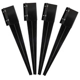 Kdgarden Fence Post Anchor Metal Ground Spike Heavy Duty Black Coated Powder Fence Stakes Post Support Base for 4"x4" Mailbox or Fence Post, 24"x4"x4" Outer Dia (3.5"x3.5" Inner Dia), Pack of 4 Kdgarden