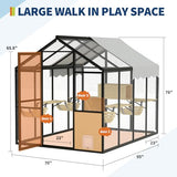 Large Outdoor Cat Enclosure for Multiple Cats - Weatherproof Catio with UV Cover, Platform & Side Door Garvee