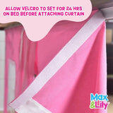 Max & Lily Underbed Curtain for Low Bunk Bed/Low Loft Bed, Play Curtain for Kids, Cotton Privacy Curtain for Bottom Bunk, 2 Panel Curtain Set Hot Blue/White Max & Lily