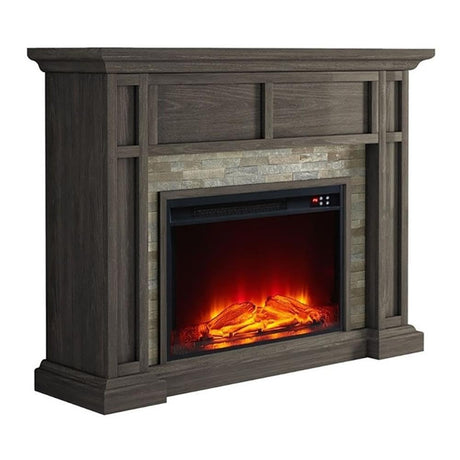 LIVILAND 48" Freestanding Electric Fireplace with Remote Control in Brown LIVILAND