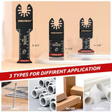 AMZWEI 30 Pcs Bi-Metal Oscillating Saw Blades, Professional Curved Edge Multitool Blades for Wood with Nails, Metal, Wood, Oscillating Tool Blades Compatible with Dewalt Milwaukee Bosch Worx Ryobi AMZWEI