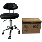 BFTOU Black Square Minimalist Swivel Stool with Wheel Perfect for Work SPA Shop Massage Height-Adjustable and Cost-Effective Rolling Stool Chair with Back BFTOU