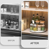 12" Oak Wood Lazy Susan Organizer, Lazy Susan for Cabinet Dining Table Pantry Wood Turntable Organizer Tray for Coffee Table Kitchen Countertop Salt Oroyutor