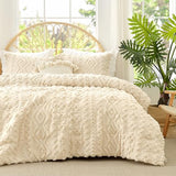 Amélie Home Boho Comforter Set, 2 Piece Bedding Set with 1 Pillow Case, Soft Microfiber Comforter with Hollow Fiber Fill, Lightweight All-Season Comforter for Farmhouse & Modern Bedroom, Twin, Beige Amélie Home