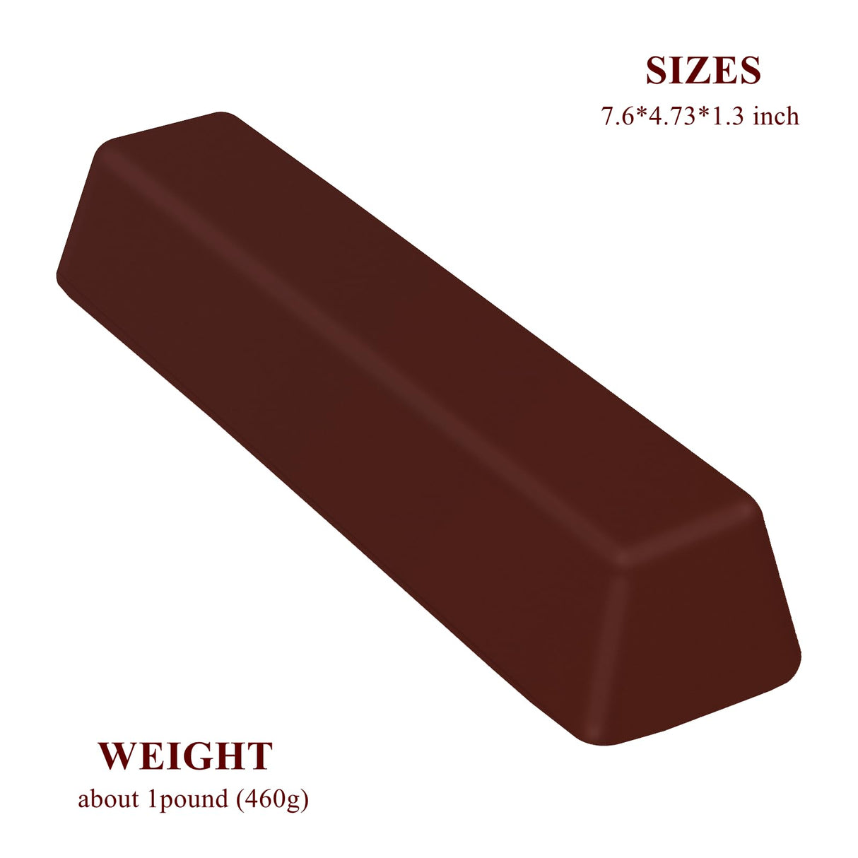 Brown Tripoli Buffing Polishing Compound Medium Course Metal Polish Compound Used for Cutting & Removing Scratches from Aluminum & Stainless Steel Wood - 1 Pound Bar DSmart