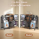 POKIPO Large Record Player Stand, Vinyl Record Storage Holds up to 400+ Albums, 3 Tier Turntable Stand with Display Shelf, 3-in-1 Multifunctional Record Player Cabinet Media Console Table for Stereo POKIPO