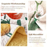 Anibedding Yellow Quilt Set King Size, Yellow Floral Reversible Bedspread Soft Microfiber Lightweight King Size Quilt Bedding Sets Reversible Coverlet for All Season(King, 104"x90") Anibedding