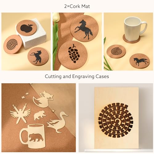 MiniStarCut 80 PCS Laser Materials Exploration Kit, DIY Laser Engraving Supplies Including Metal, Wood, PU Leather, Paper, Rock MiniStarCut