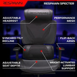 RESPAWN SPECTER Ergonomic Mesh Office Chair - High Back Computer Chair, Gaming Chair, Desk Chair with Adjustable Lumbar Support/Armrests/Headrest, Gaming Chairs Seat Slide & Tilt Recline - Black RESPAWN