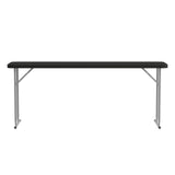 Flash Furniture Kathryn 6' Plastic Folding Training and Event Table, Rectangular Folding Training Table with 220-lb. Static Weight Capacity, Black Flash Furniture