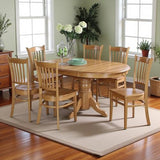 Furnifact 7-Piece Oval Dining Table Set – Expandable Table with 6 Chairs, Classic Brown Finish, Sturdy Solid Wood, Ideal for Formal and Casual Dining Furnifact
