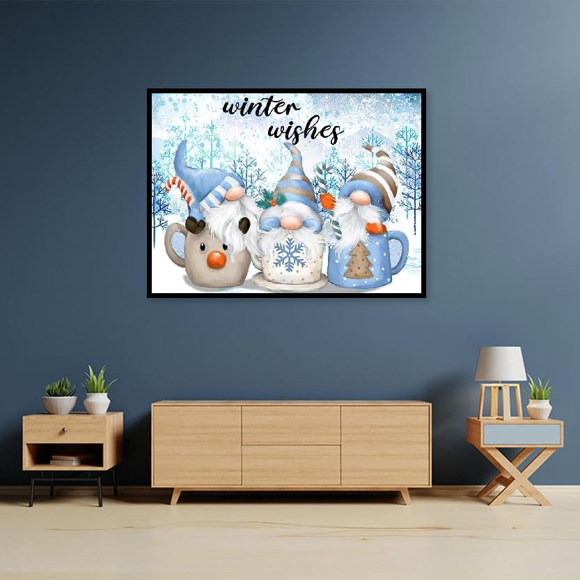 Gnomes Diamond Painting for Adults, Full Drill Round Gnomes DIY Diamond Art. Winter Diamond Painting Kits for Adults, Christmas Diamond Painting Kits 5D Gem Art Home Wall Decor 12x16inch. Generic