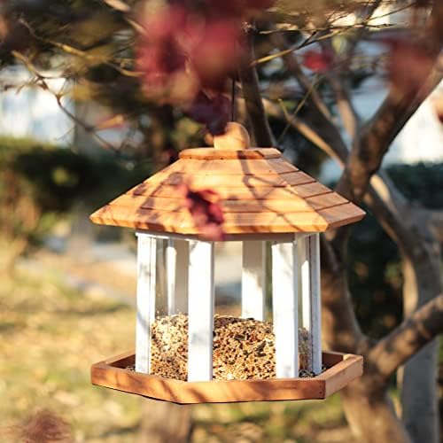 Cedar Alpha Delux Large Gazebo Hanging Bird Feeder for Outside- Rust Proof- Lifetime Durability - Large Compacity - Sunflower Seeds - All Birds Available (6 Lbs Capacity DIY Kit) - WoodArtSupply