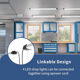 DYMOND 4FT 40W Wraparound LED Shop Light Fixture with Pull Chain Daylight White 5000K for Garage Workshop Basement DYMOND