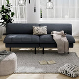 Ribilake 70" Futon Sofa Bed, 4 in 1 Multi-Function Couch Sleeper with Adjustable Backrest, Modern Convertible Futon, Recliner Small Loveseat for Living Room, Office, Grey Ribilake