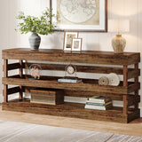 Tribesigns 70.9-Inch Extra Long Console Table, Farmhouse Entryway Table with 3-Tier Storage Shelf, Narrow Sofa Table Behind Couch, Wood Console Table for Living Room, Hallwahy, Foyer Tribesigns