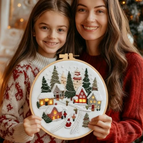 Ramonbell 15pcs Christmas Cross Stitch Kits, Christmas Needlepoint Kits, DIY Embroidery Starter Kit for Adults and Beginners, Birthday Gift for Handicraft Enthusiasts Ramonbell