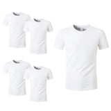 HTVRONT 5 Pack Polyester Sublimation T-Shirts Blanks - White Blank Crew Neck Short Sleeve Sublimation Shirts -Polyester Shirt for Sublimation - M HTVRONT