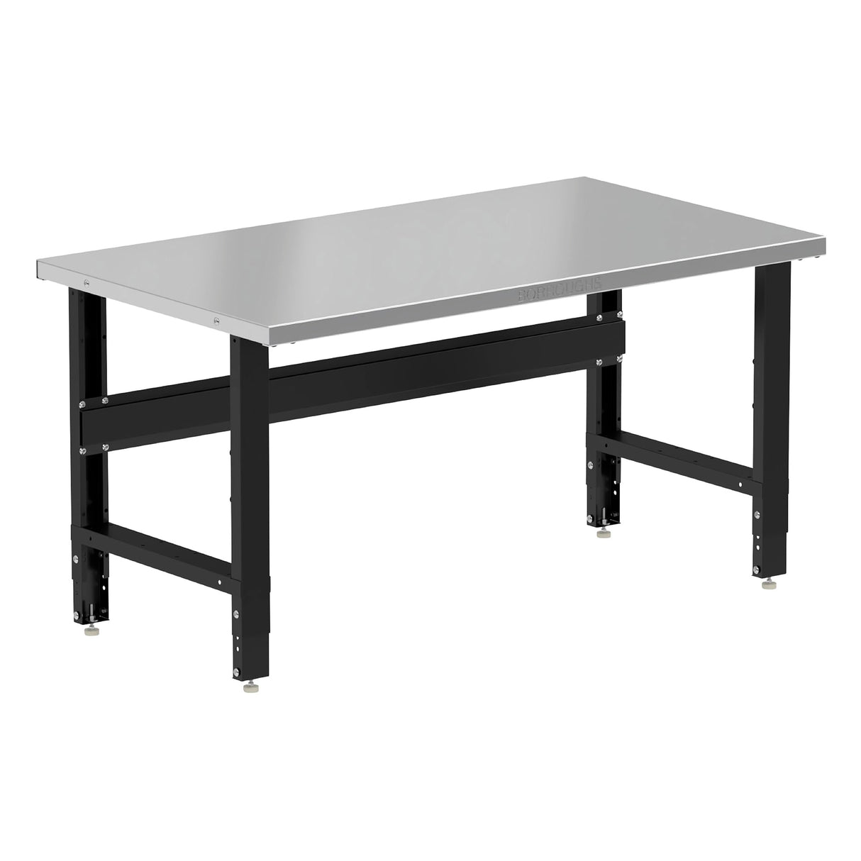 Borroughs 60" Adjustable Workbench, Stainless Steel Top Heavy-Duty Workstation, 2000 LB Capacity Worktable for Workshop, Garage, School, Office, Home, 60" W x 28" D Borroughs