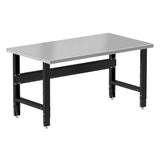 Borroughs 60" Adjustable Workbench, Stainless Steel Top Heavy-Duty Workstation, 2000 LB Capacity Worktable for Workshop, Garage, School, Office, Home, 60" W x 28" D Borroughs
