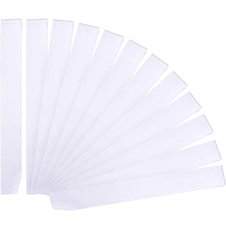 12 Pieces Blank Satin Sashes Plain Sashes Party Accessory for Graduation Wedding Party DIY Supplies(White) Patelai