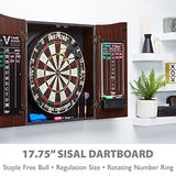 Viper by GLD Products Vault Deluxe Dartboard Cabinet with Shot King Sisal Dartboard and Illumiscore Scoreboard, Wood Viper