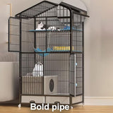 GUQASDV Cat Cage, Cat House, Cat Playpen with Top Cover, Catio Indoor Cat Enclosure with Litter Box with Anti-Collision Lock Easy to Move for Small Animals(White,83x59x160cm) GUQASDV