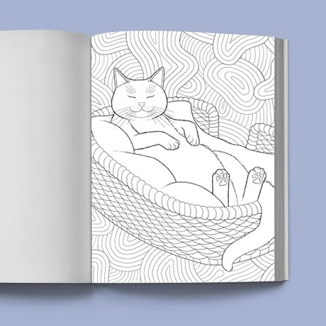 Stress Relief Cat Coloring Book: Calming and Adorable Designs for Adults WoodArtSupply