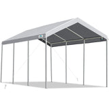 ADVANCE OUTDOOR 10x20 ft Heavy Duty Carport Potable Car Canopy Garage Party Tent Boat Shelter, Adjustable Height from 9.5 ft to 11 ft, Gray ADVANCE OUTDOOR
