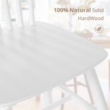 LUE BONA 4PC 18" White Windsor Dining Chairs Set, Spindle Back Wood Dining Chair, Sturdy Solid Hardwood Construction, Easy Assembly, Ideal for Kitchen and Dining Room LUE BONA