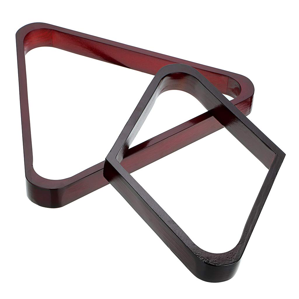 OwnMy Set of 2 Wooden Billiard Ball Rack Set, Vintage Solid Wood Billiard 8-Ball Triangle Rack & 9-Ball Diamond Rack Table Pool Ball Racks (Red) OwnMy