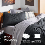 Bedsure Duvet Cover Twin/Twin XL Size - Soft Double Brushed Bedding Set for Kids & Adults, Zipper Closure, 2 Pieces, Includes 1 Duvet Cover (68"x90") & 1 Pillow Sham, NO Comforter, Black Bedsure