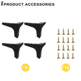 AODIOU Furniture Legs Metal Feet: Cabinet Legs 4 Inch Triangle Feet Replacement Dresser Legs Set of 4 AODIOU