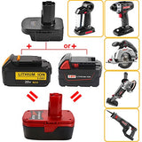 USB Battery Adapter for Craftsman C3 19.2V Cordless Tools, Converter for Dewalt 20V MAX and for Milwaukee M18 18V Lithium Battery to Craftsman 19.2 Volt Lithium Ion Battery Adaptor, w/ 5V 2A USB Port QINIZX