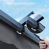 MUPATER 10' X 10' Outdoor Retractable Aluminum Pergola with Weather-Resistant Canopy for Backyard Deck Garden Grey MUPATER