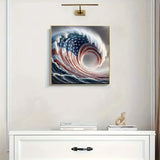 CXYQLC DIY 5D Diamond Painting Kits for Adults,Diamond Painting Full Drill Crystal Rhinestone Embroidery Craft Kits for Home Wall Decor Gifts 11.8x11.8inch(American Flag Waves) CXYQLC