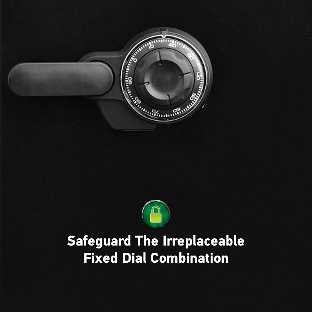 SentrySafe Fireproof and Waterproof Black Steel Home Safe with Dial Combination Lock for Cash, or Documents, 1.23 Cubic Feet, 17.8 x 16.3 x 19.3 x Inches, SFW123CU SentrySafe