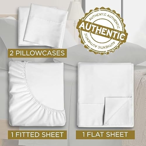 DESTINY CRESCENT BEDDING Full XL 100% Cotton Jersey Knit Sheet Set - Extra-Soft, Breathable & Hypoallergenic - 15" Deep Pockets, 54" x 80" - Ideal for Extra Long Full Beds - 4PC Set (Full XL, White) DESTINY CRESCENT BEDDING