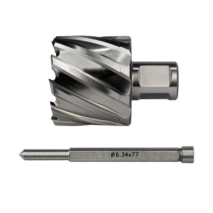 Annular Cutter JESTUOUS 1-3/4 Inch Cutting Diameter 3/4 Weldon Shank 1 Cutting Depth with Pilot Pin Slugger Bits HSS Kit for Magnetic Drill Press,1 Piece - WoodArtSupply